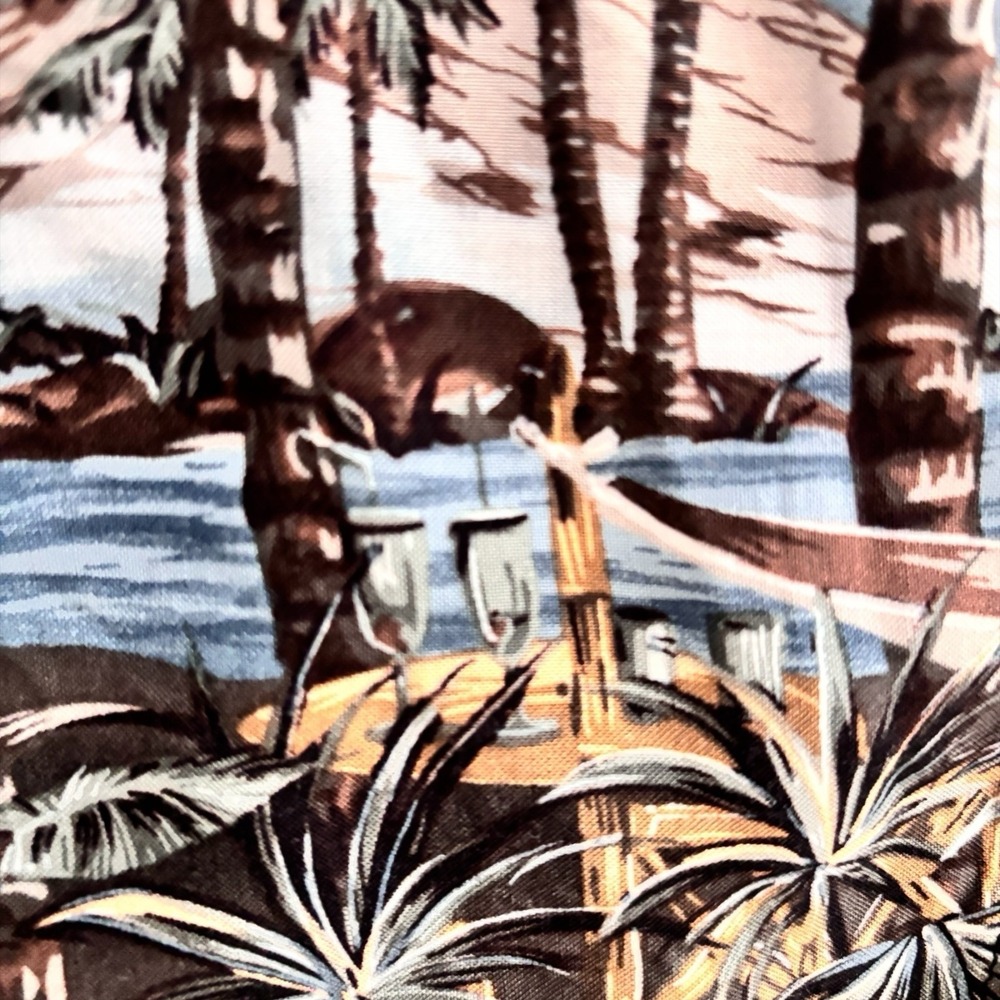 Croft & Barrow Hawaiian Camp Shirt XL‎ Palm Tree Beach Tropical Coastal Rayon - Picture 5 of 9